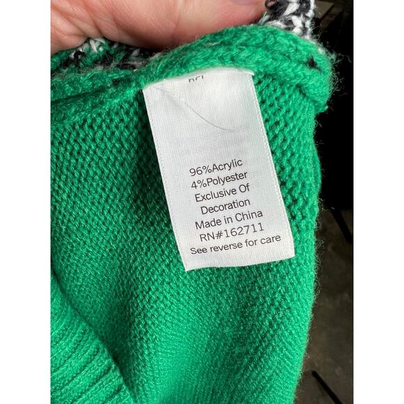 Celebrate together ugly christmas sweater reindeer rudolph plaid red green pink - Picture 10 of 11